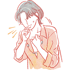 息切れ、胸苦しさ、手足の痛み・腫れのイメージ